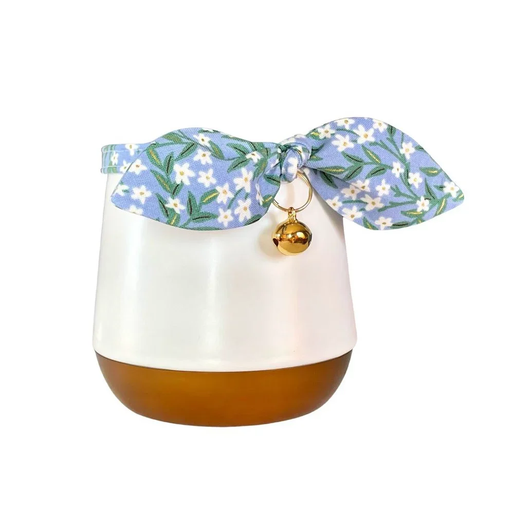 Rifle Paper Co Pointy Bow Cat Collar, Handmade Floral Kitten Collar
